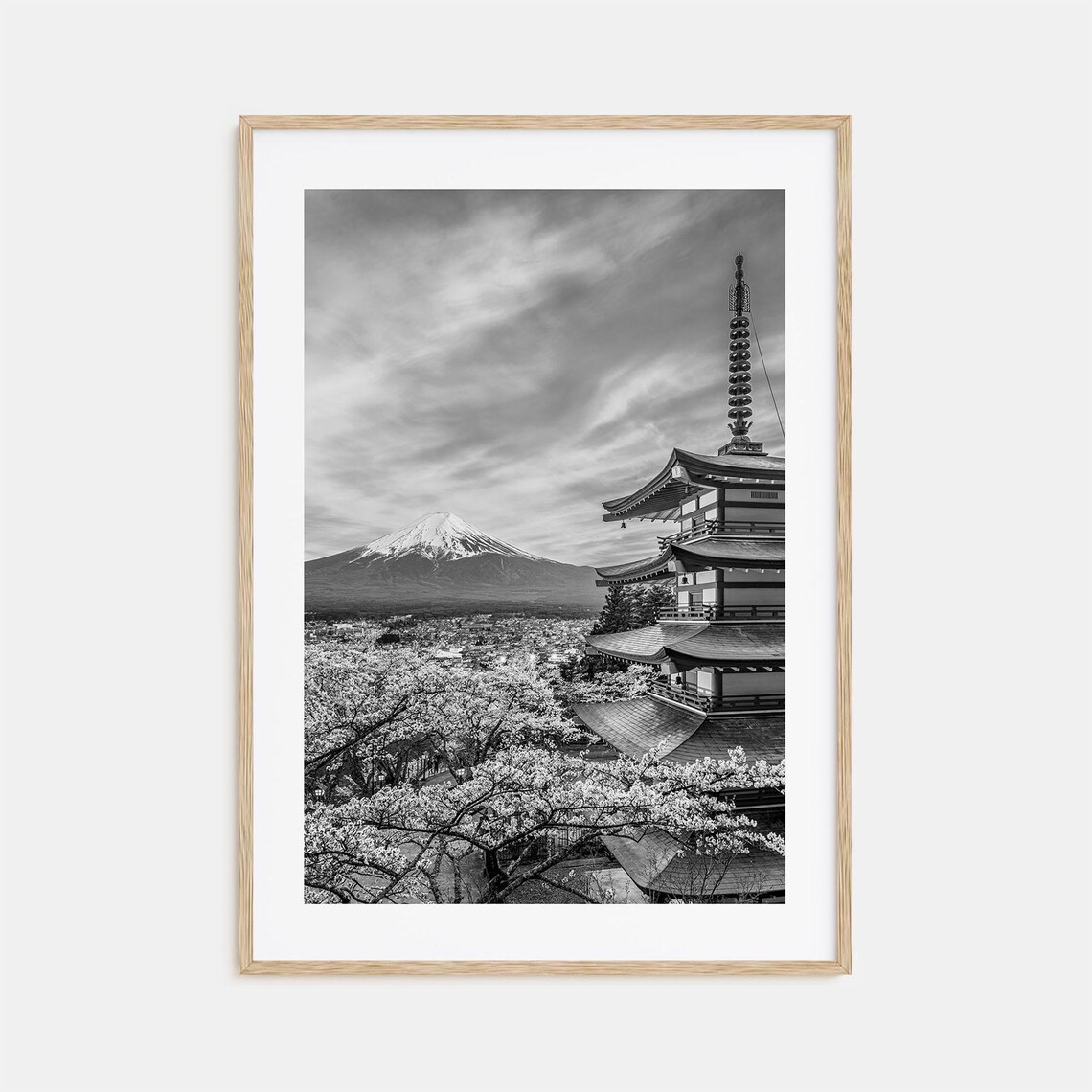 Japan Black And White Travel Poster Print