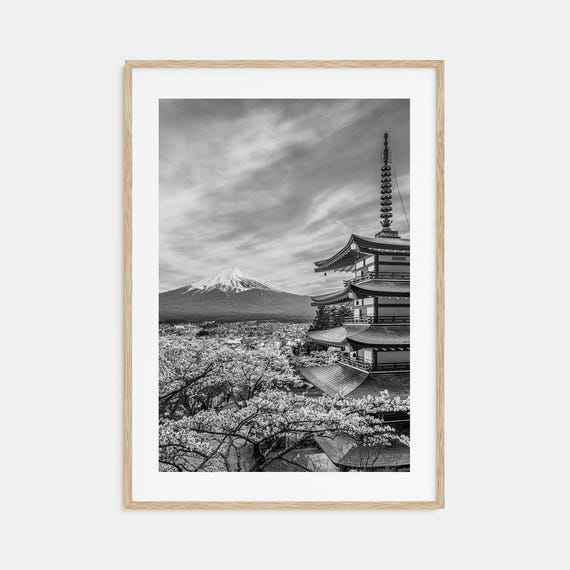 Japan Black And White Travel Poster Print