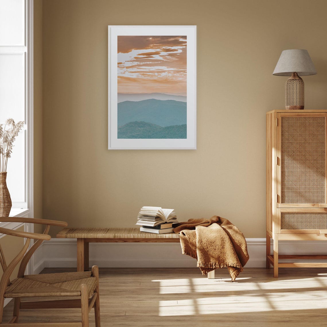 Shenandoah Mountain Layers Sunset Peach Sky National Park Poster - Image 3