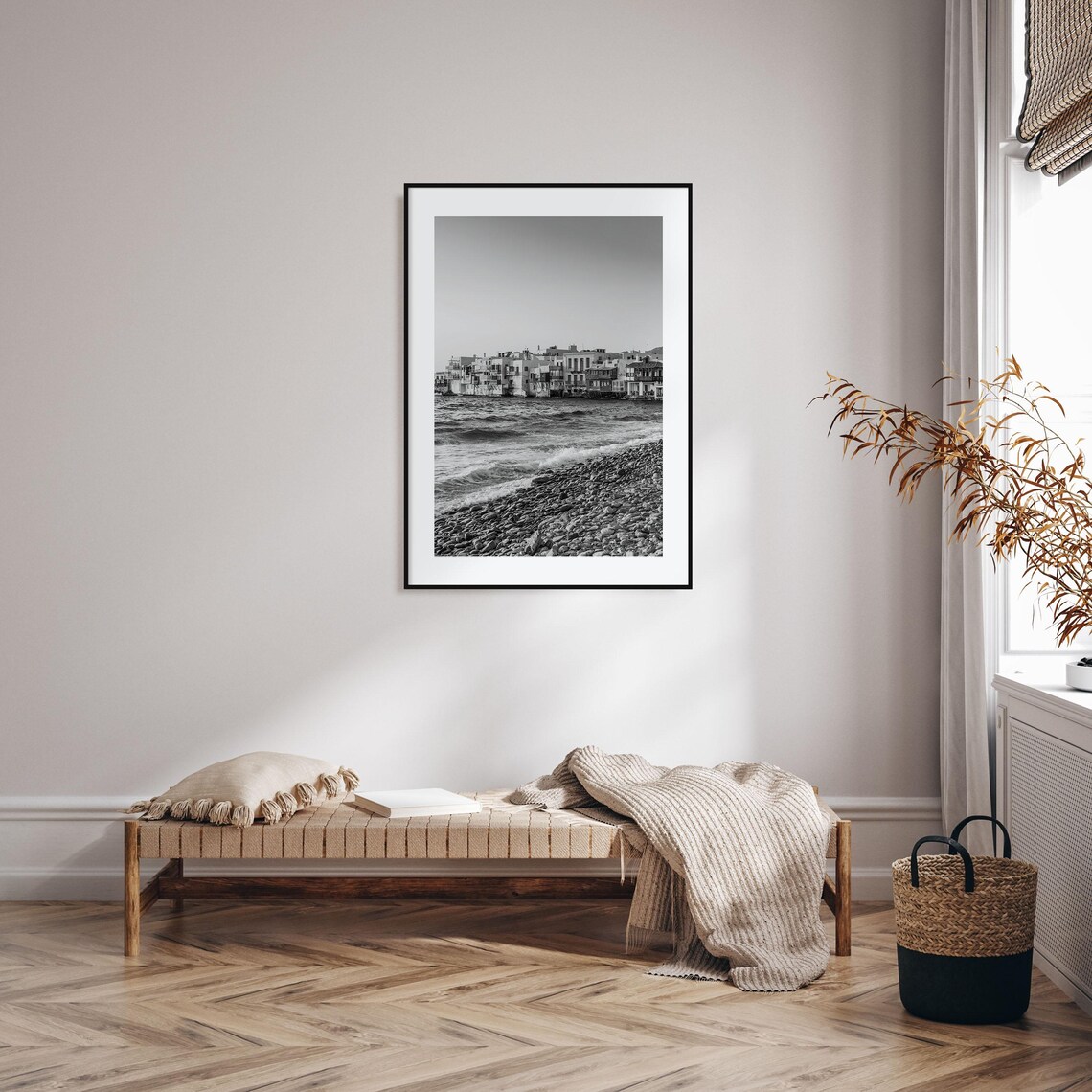 Mykonos Black And White Travel Poster, Wall Photography - Image 2