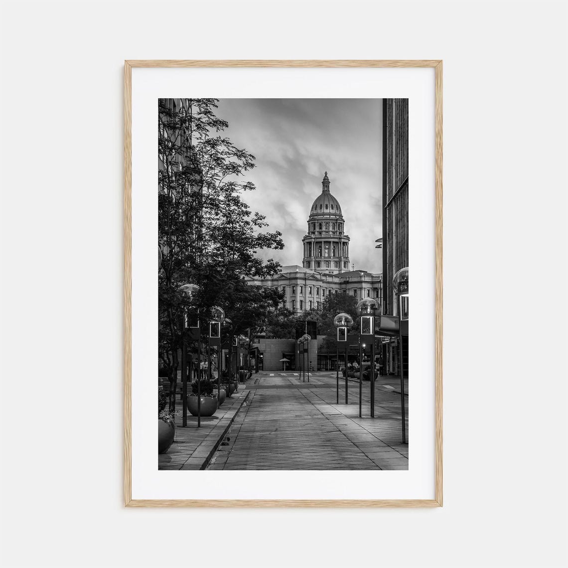 Denver Colorado State Capitol Dome Downtown Street Skyline Poster