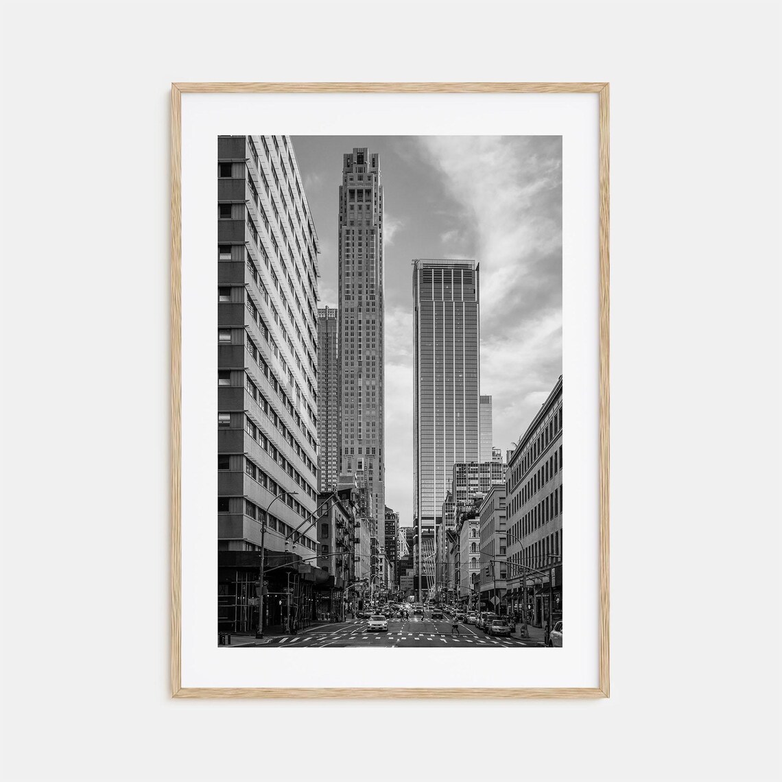 Tribeca Downtown Manhattan Street Towers Black And White Poster