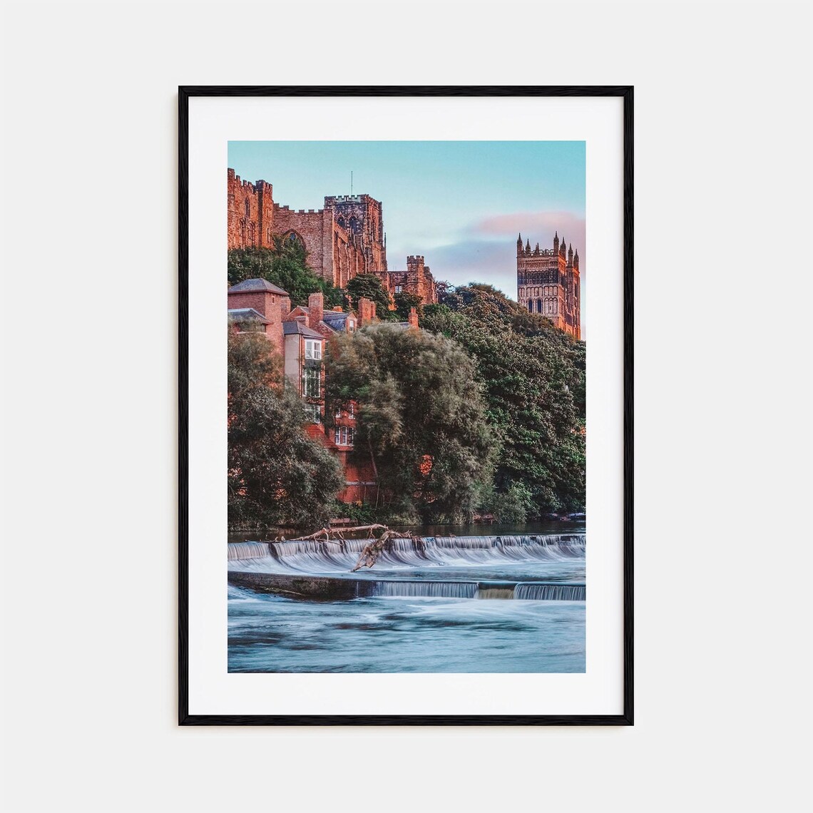 Durham England Cathedral Castle River Weir Golden Hour Photo Poster