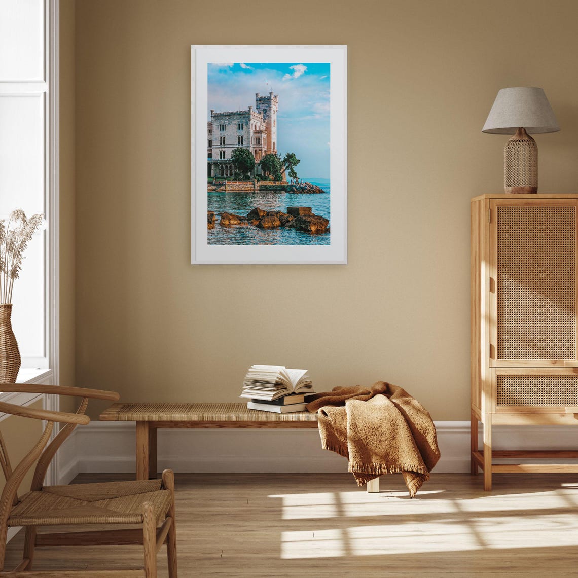 Trieste Miramare Castle Adriatic Sea Coastline View Photo Poster - Image 2