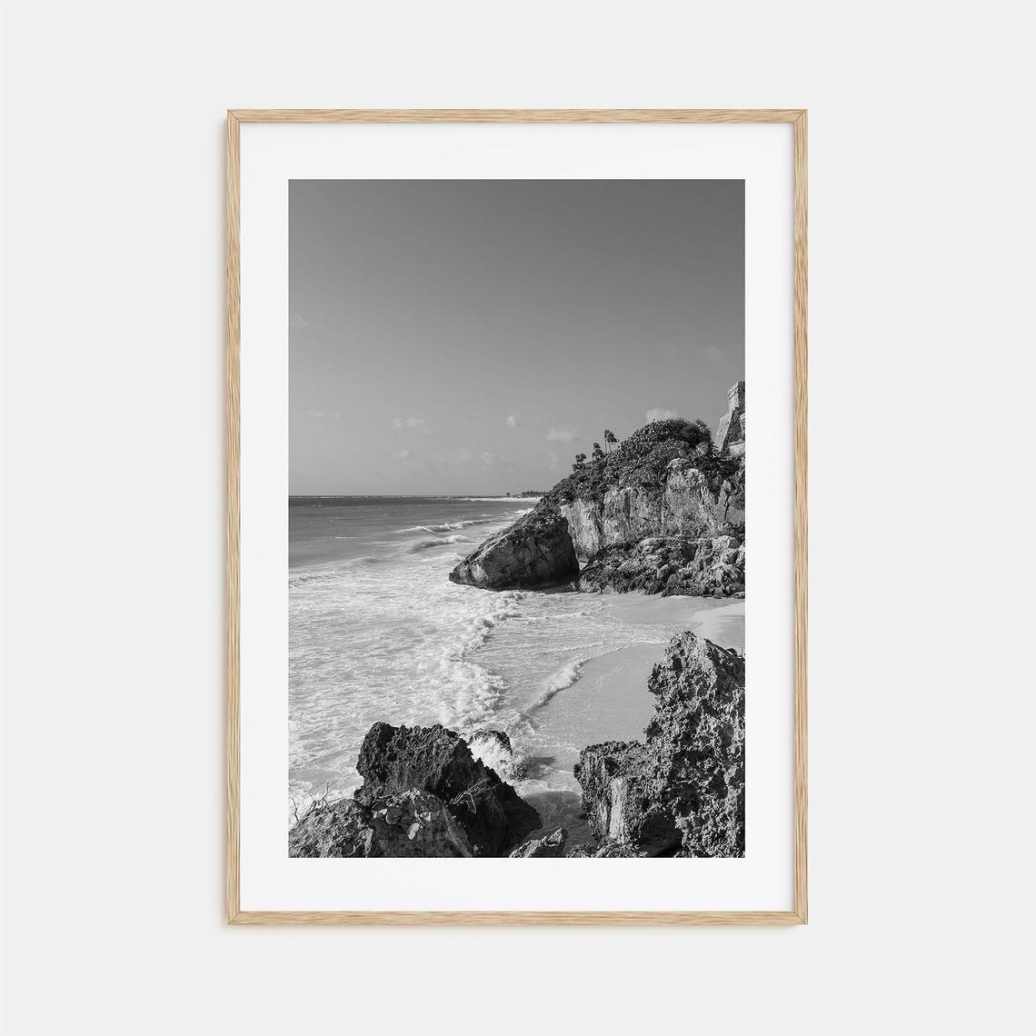 Cozumel Black And White Travel Poster