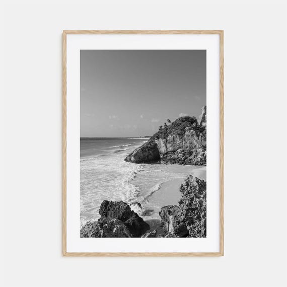 Cozumel Black And White Travel Poster