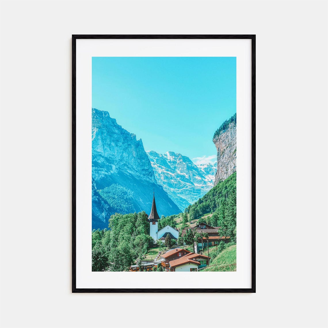 Lauterbrunnen Colorful Poster Print No 2 Lauterbrunnen Photo Art Lauterbrunnen Decor Travel Print Lauterbrunnen Street Map Poster