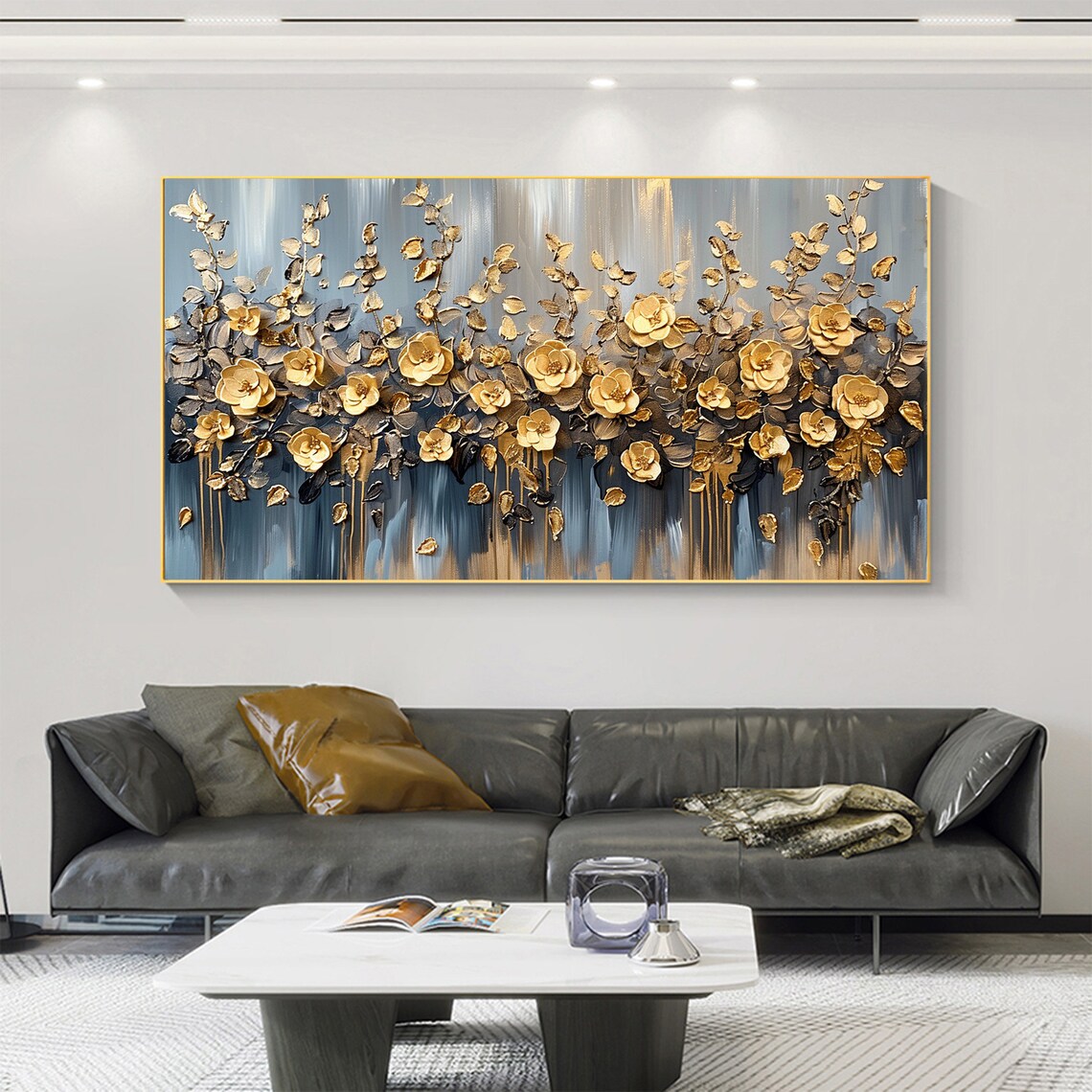 Abstract Rose Flower Oil Painting, Modern Floral Art Print - Image 2