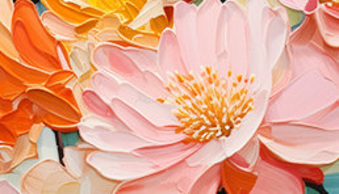 Minimalist Flower Oil Painting, Modern Floral Art Print - Image 5