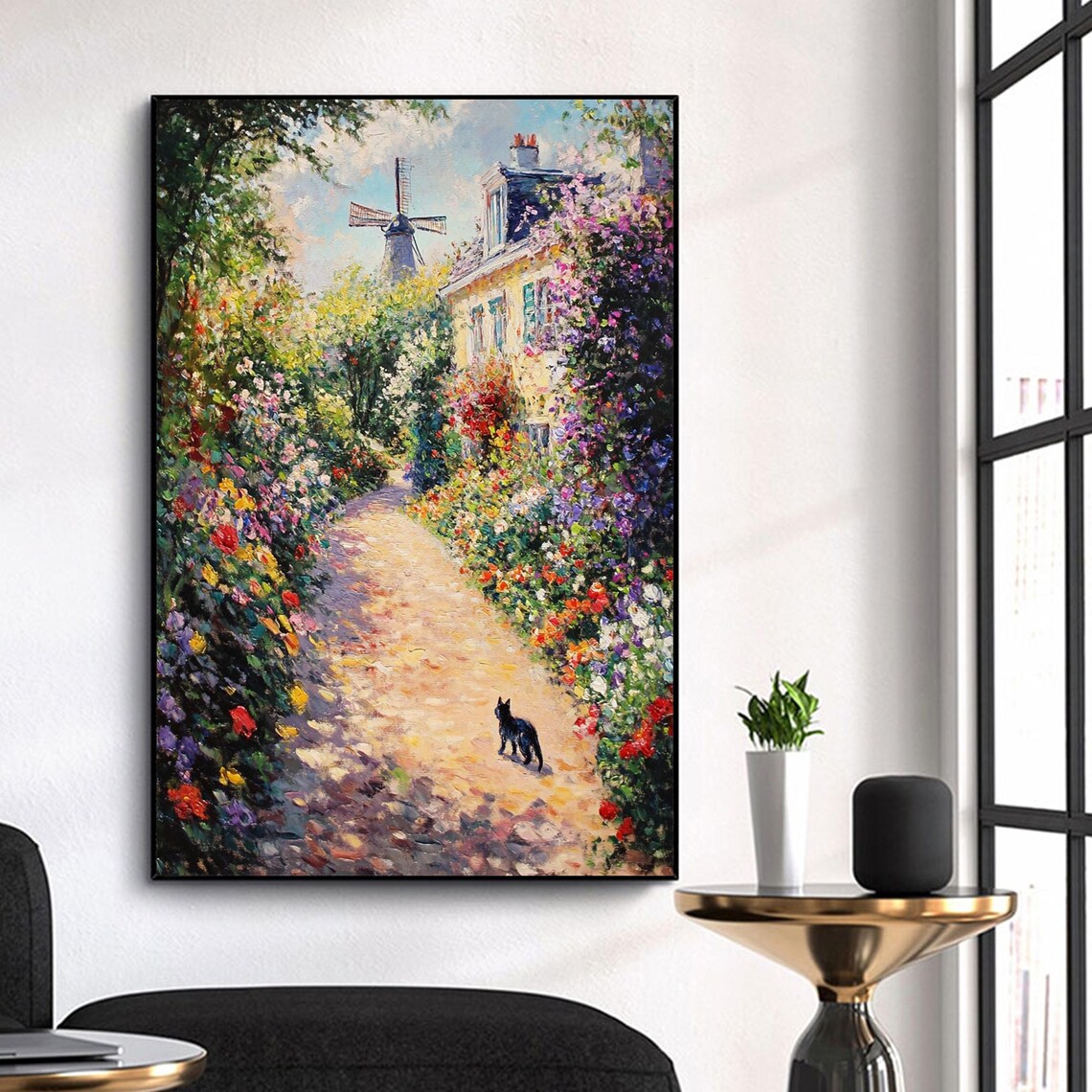 Romantic Township Floral Landscape, Boho Art Print - Image 8