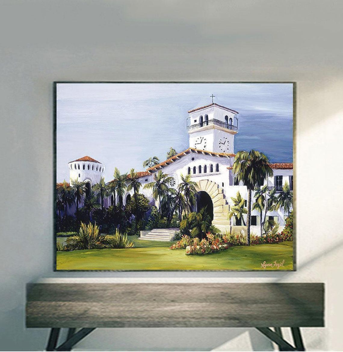 Santa Barbara Courthouse Clock Tower Spanish Architecture Poster