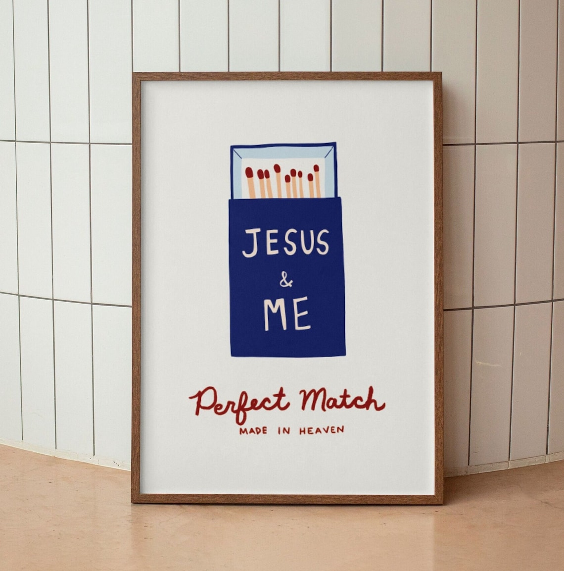 Coquette Christian Room Decor Jesus Matchbook Art Print