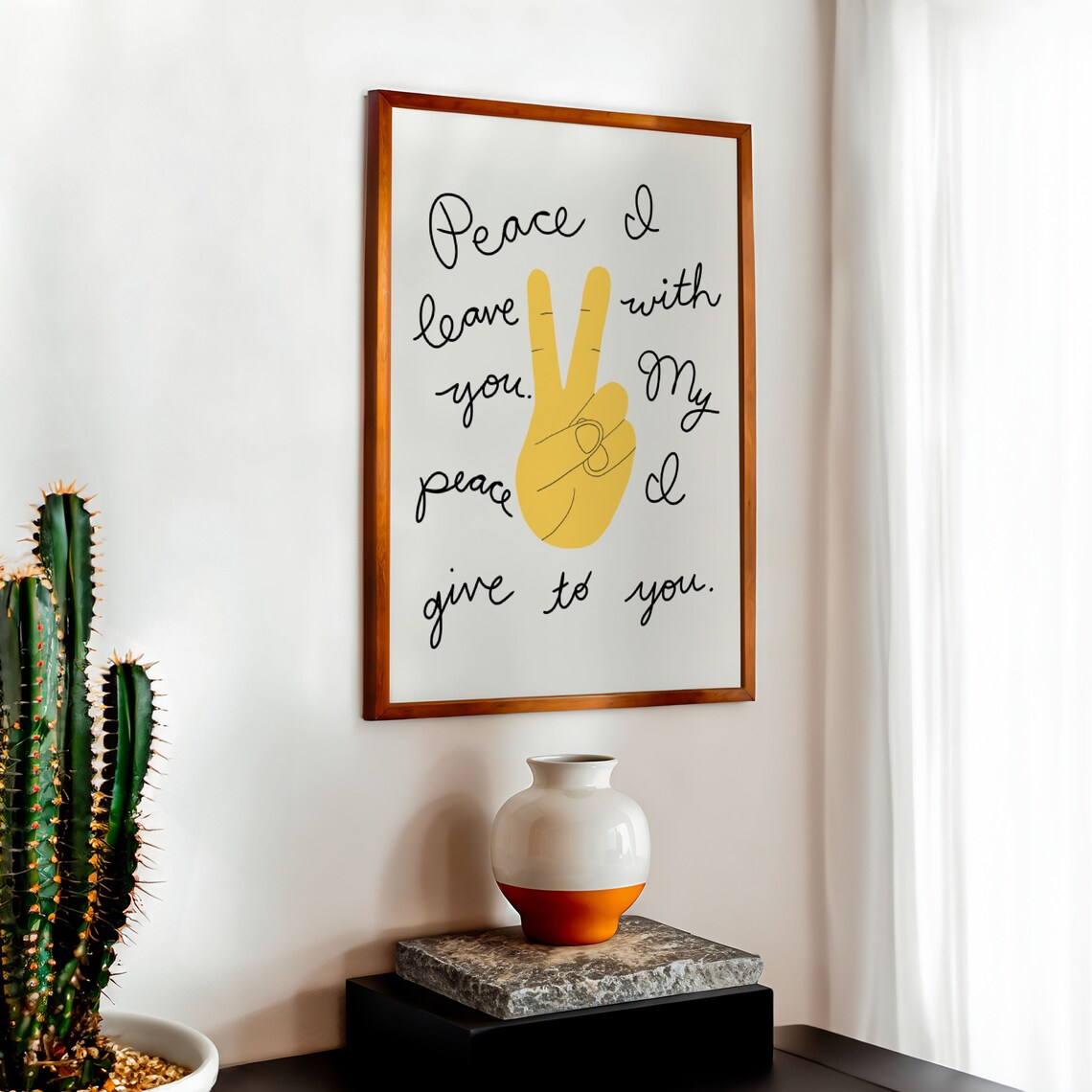 Peace I Leave With You John 14:27 Art Print, Minimal - Image 2