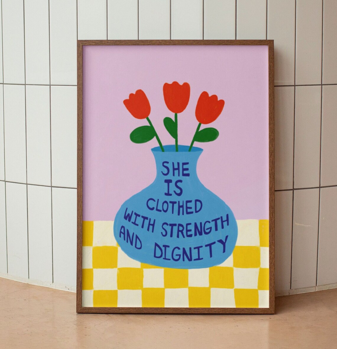 Proverbs 31 Woman Christian Retro Flower Art Print - Image 3