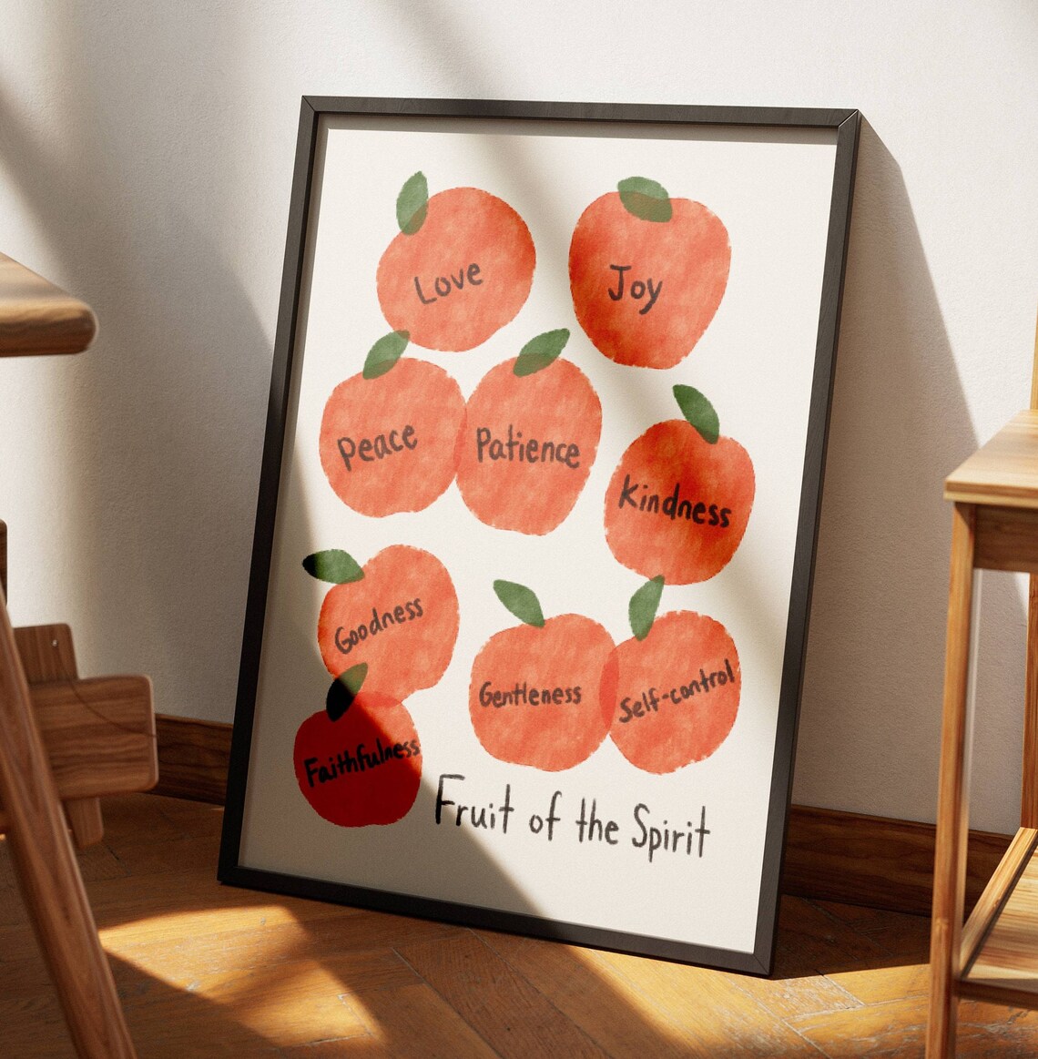 Fruit of the Spirit Retro Christian Poster Print - Image 3