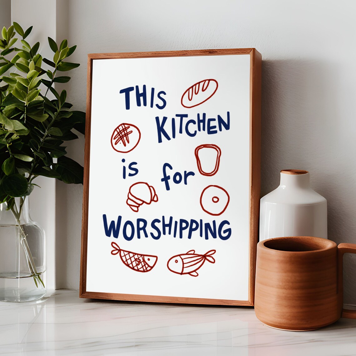 Jesus Feeds 5,000 Retro Christian Kitchen Poster