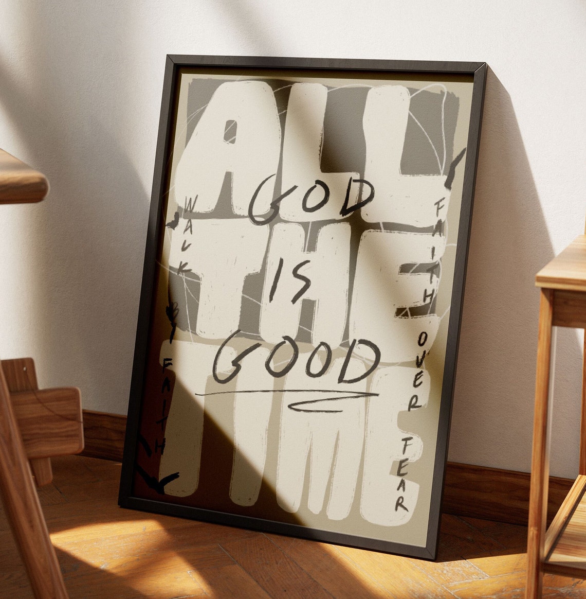 God Is Good All the Time Graffiti Typography Christian Poster - Image 3