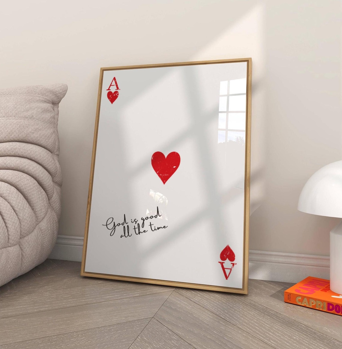 God Is Good Christian Ace Of Hearts Art Print