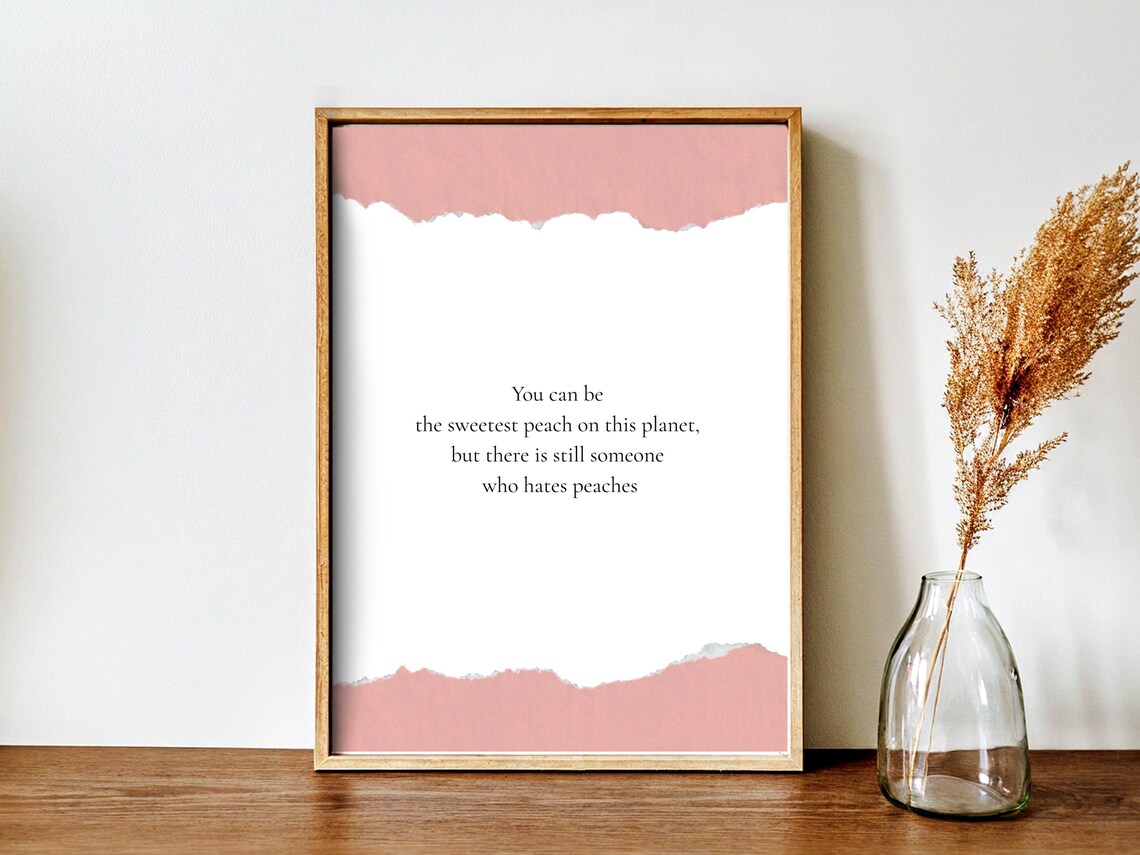 Sweetest Peach Self-Love Quote Blush Pink Minimalist Typographic Print
