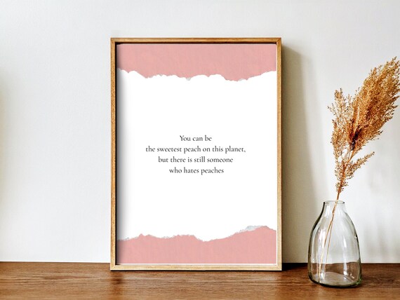 Sweetest Peach Self-Love Quote Blush Pink Minimalist Typographic Print