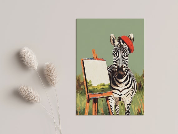 Creative Wall Decoration Living Room Poster Zebra Meets Art Fantasy Original Animal Design Illustration Childrens Hallway Office Pictures