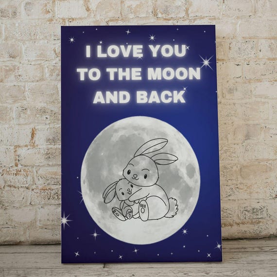 Love You To The Moon Nursery Wall Art