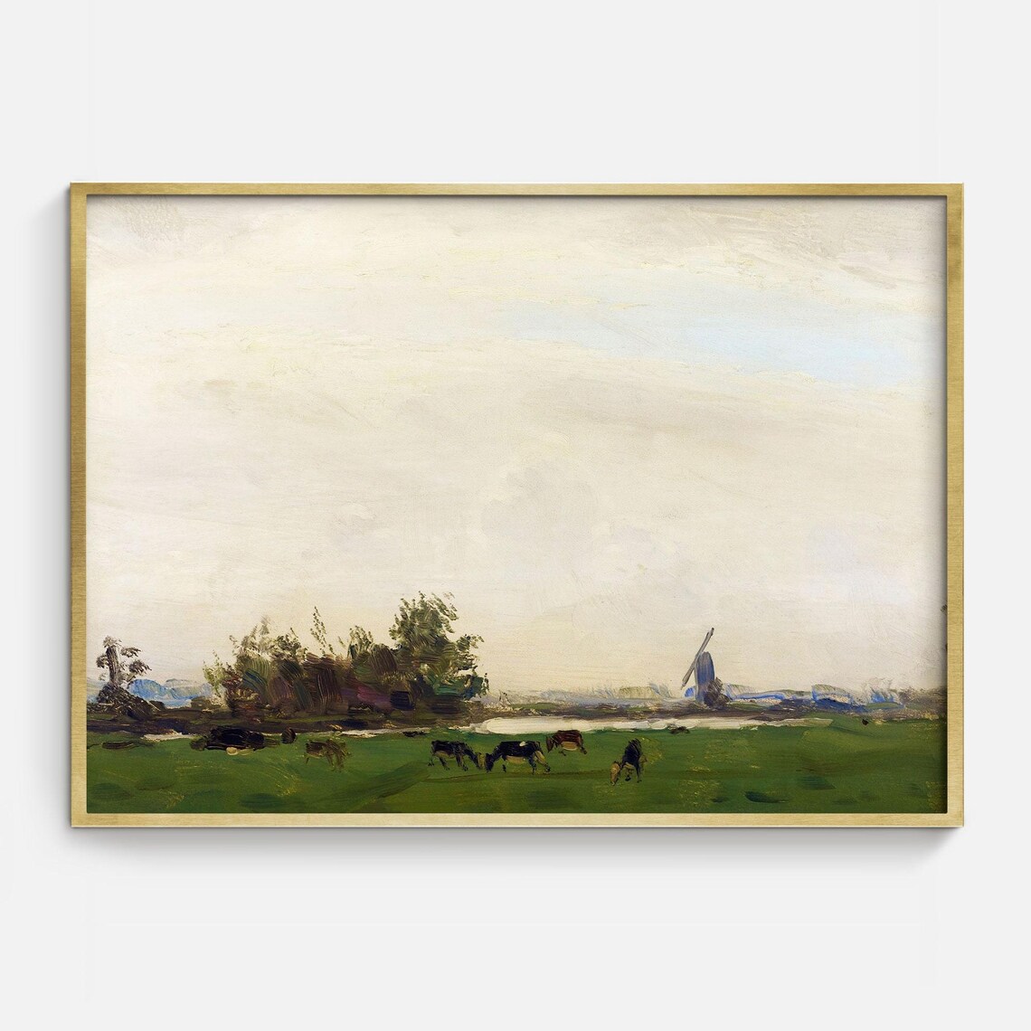 Minimalist Vintage Landscape Oil Painting Art Print