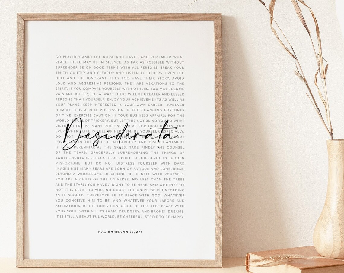 Desiderata Poem Art Print, Max Ehrmann Literature - Image 2