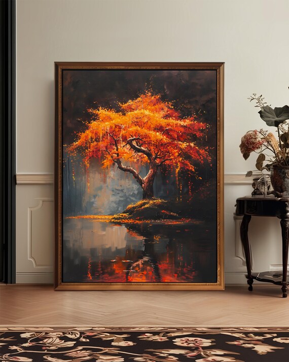 Enchanted Japanese Maple Tree Golden Autumn Landscape Poster