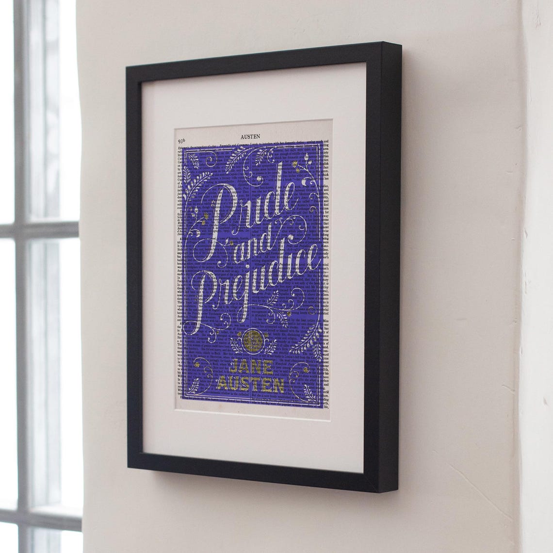 Jane Austen Pride and Prejudice Victorian Dictionary Page Art Poster - Image 3