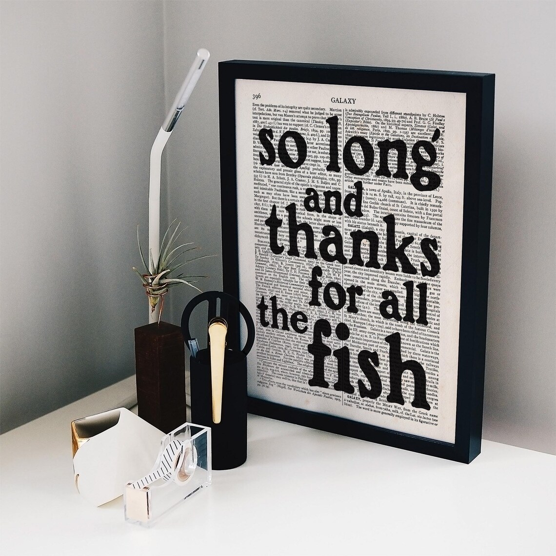 Douglas Adams So Long And Thanks For All The Fish Book Page Print - Image 2