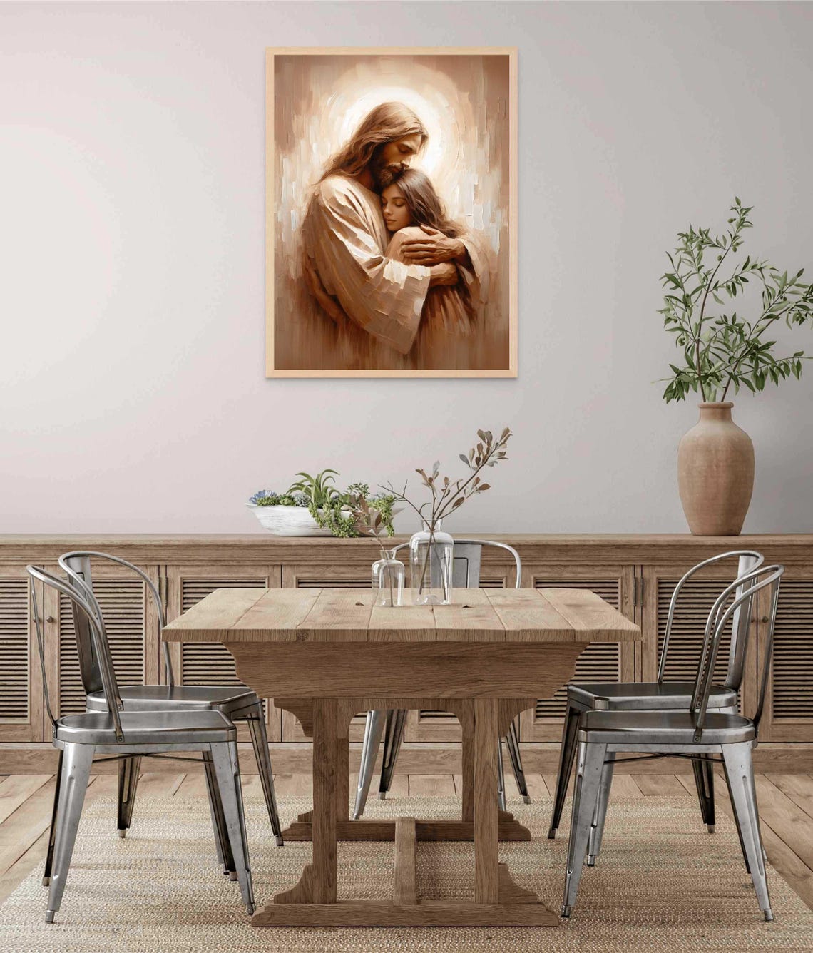 A Safe Embrace Christian Wall Art Jesus And Girl Art Picture Of Christ Lds Painting Bible Prints Jesus With Woman Christian Painting - Image 6
