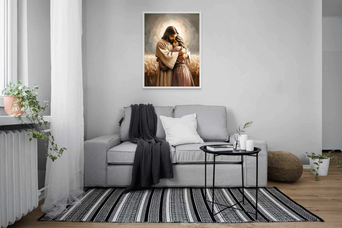 Healing Touch Christian Art Jesus Hugging A Woman Jesus Art Lds Art Bible Print Jesus And Girl Art Christian Art Jesus Png - Image 4