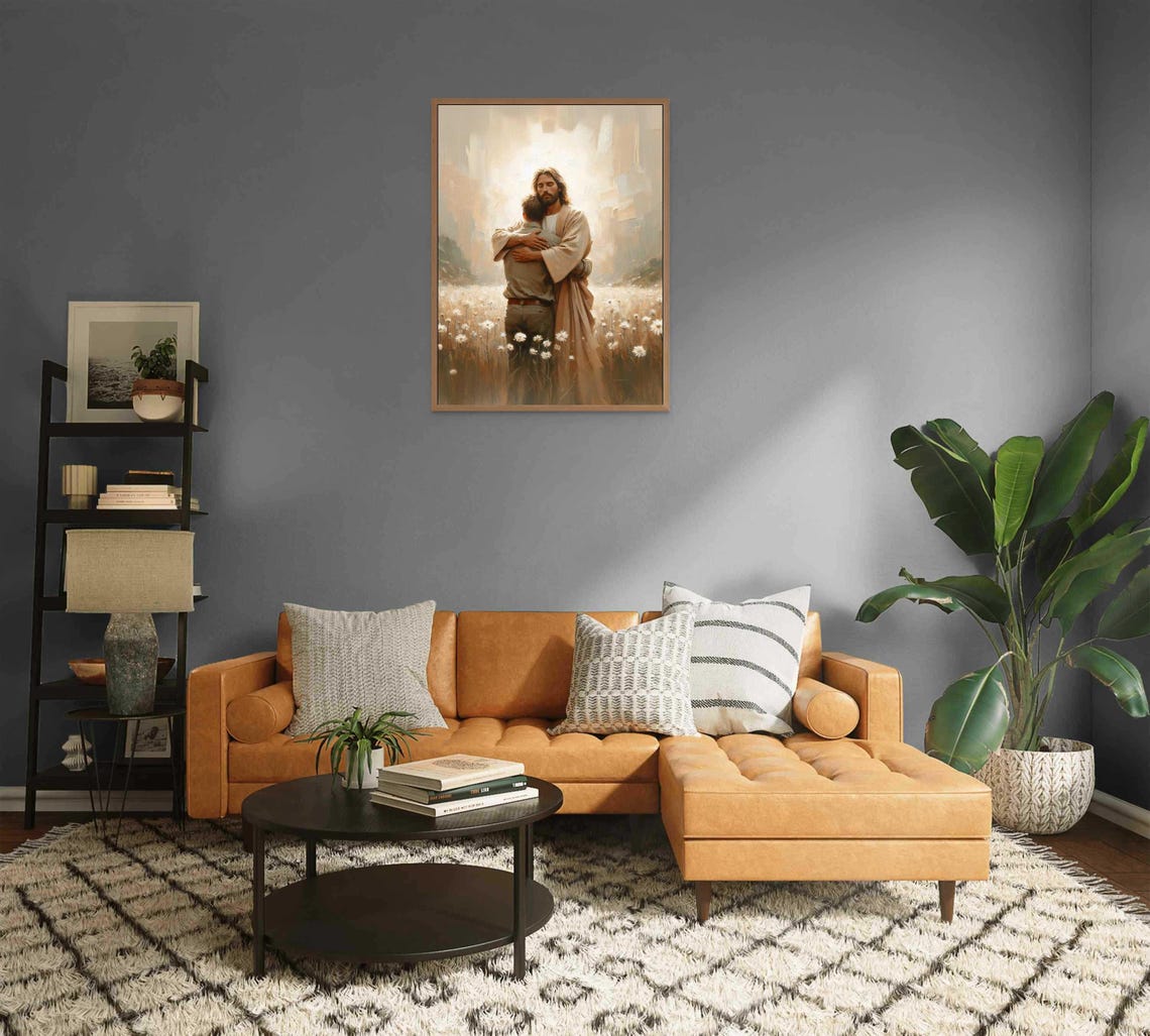 Christ Gives Hope Christian Wall Art Jesus With Man Picture Of Jesus Lds Painting Bible Art Religious Print Jesus Painting Jesus Art - Image 2
