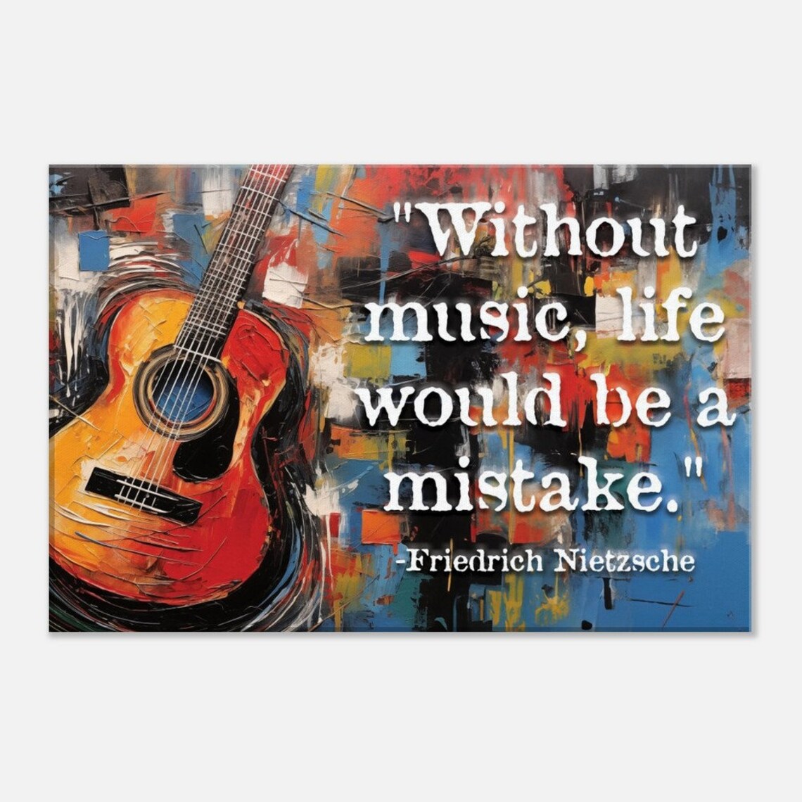 Friedrich Nietzsche Quote Poster "Without Music Life Would Be A Mistake" Guitar - Image 3