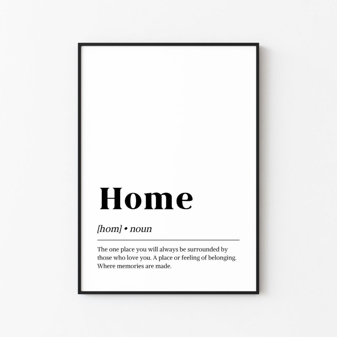 Home Noun Dictionary Definition Meaningful Family Wall Quote Poster