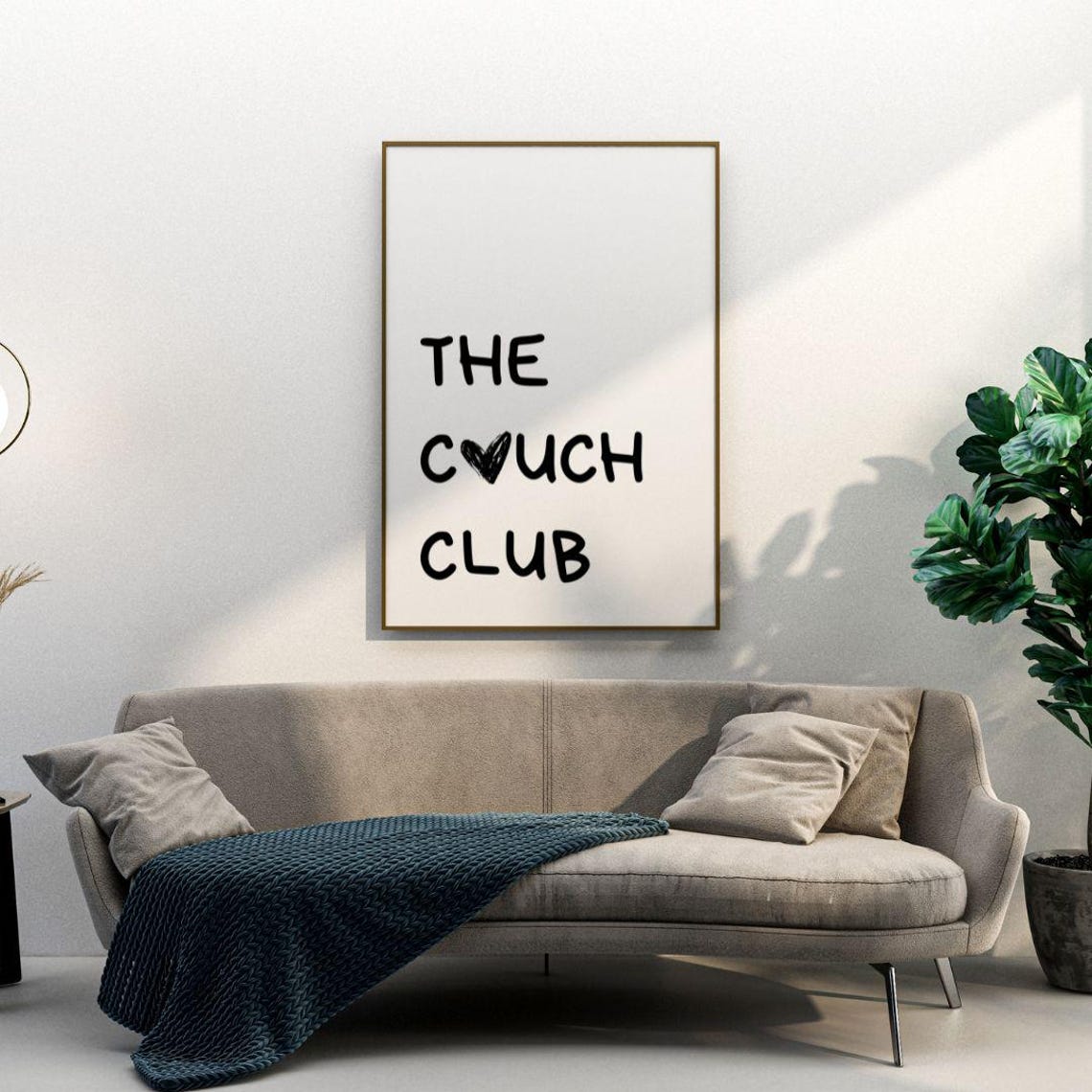The Couch Club Heart As O Funny Minimalist Handwritten Poster - Image 3