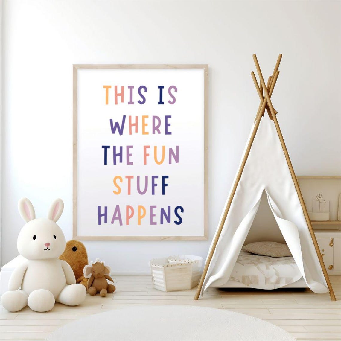This Is Where The Fun Stuff Happens Colorful Kids Playroom Poster - Image 3