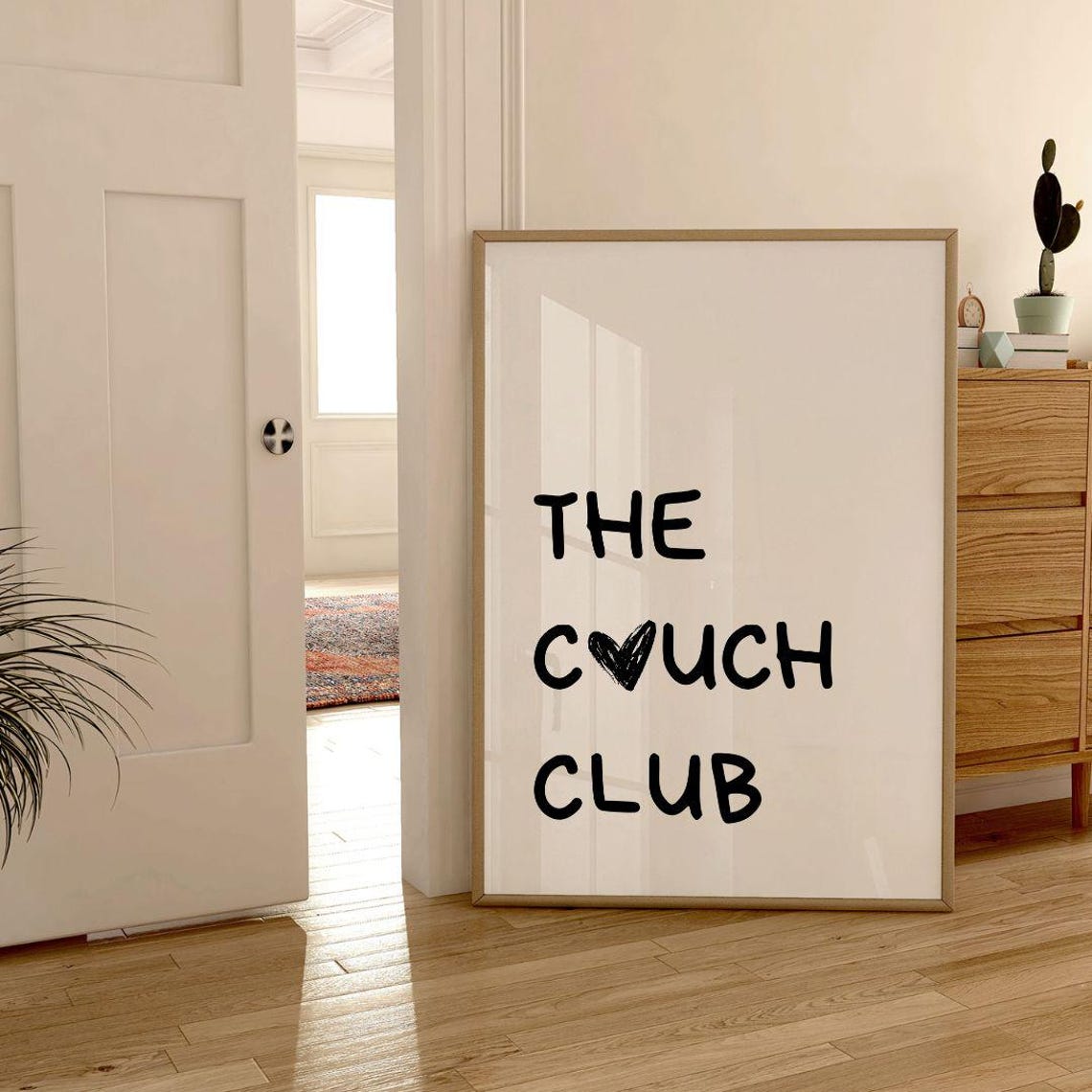 The Couch Club Heart As O Funny Minimalist Handwritten Poster - Image 2