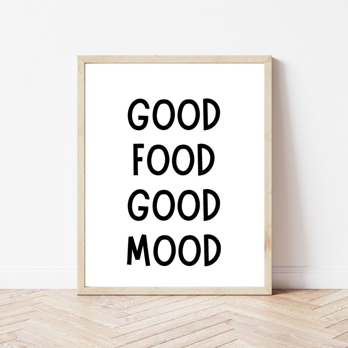 Good Food Good Mood Playful Rounded Kitchen Typography Poster - Image 2