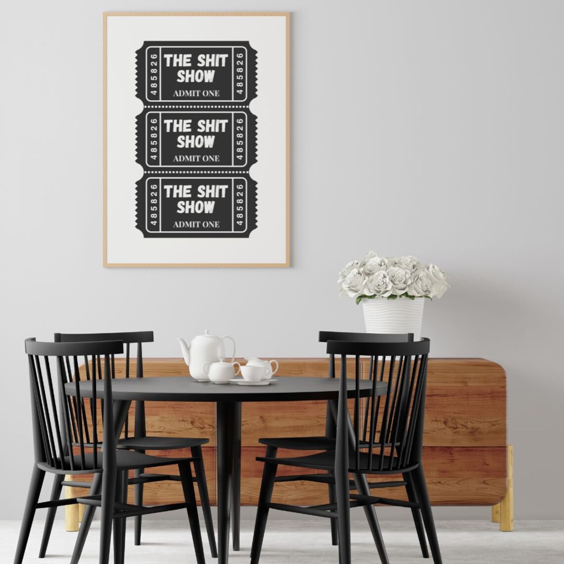 The Shit Show Ticket Art Print, Black Frame D e9cor - Image 3