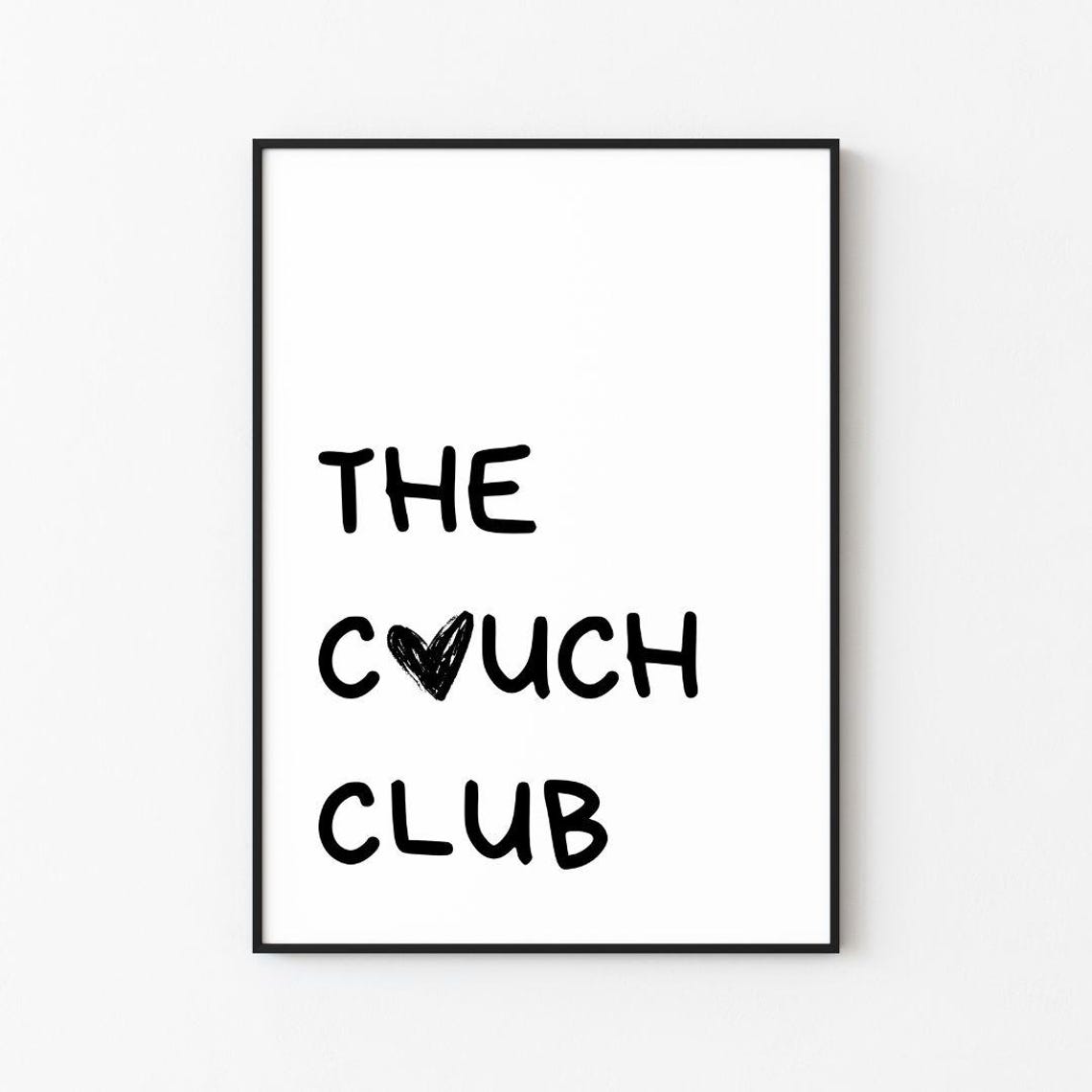 The Couch Club Heart As O Funny Minimalist Handwritten Poster