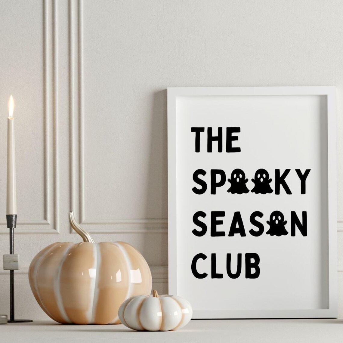 The Spooky Season Club Cute Ghost Typography Halloween Poster