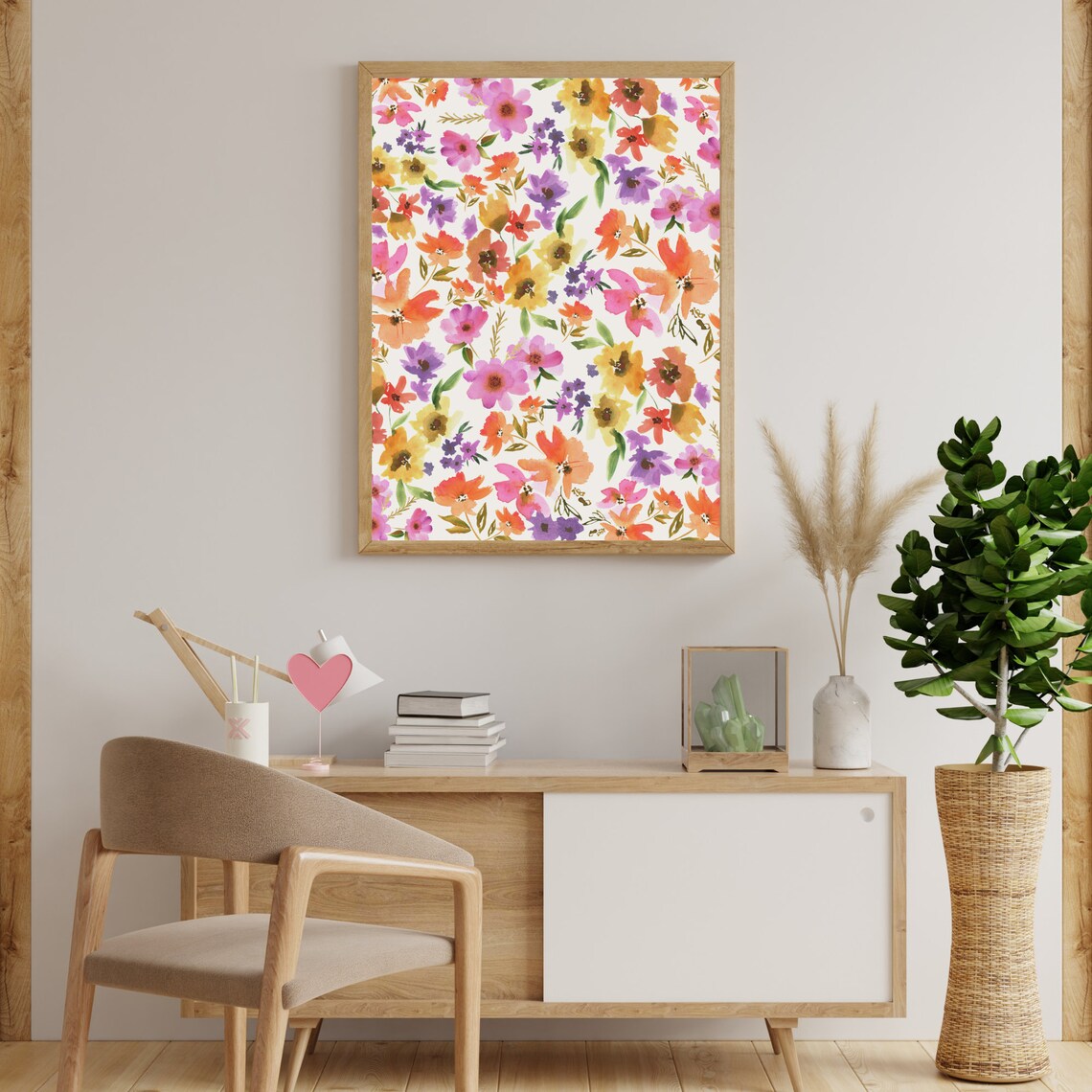 Watercolor Floral Art Print, Spring Summer Decor - Image 2