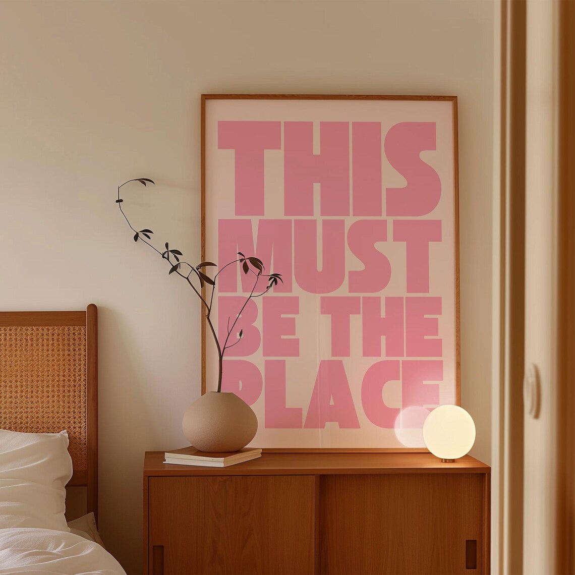 This Must Be The Place Pink Preppy Art Print - Image 3