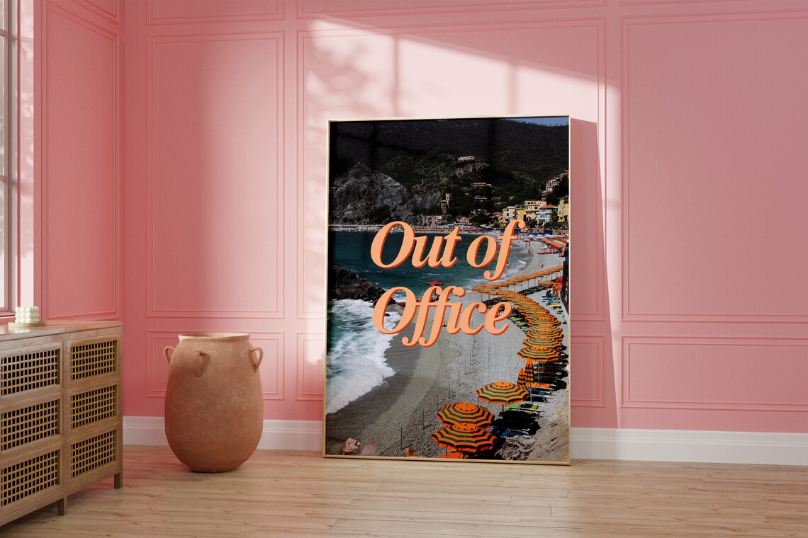 Out Of Office Retro Vintage Summer Wall Art Print - Image 4