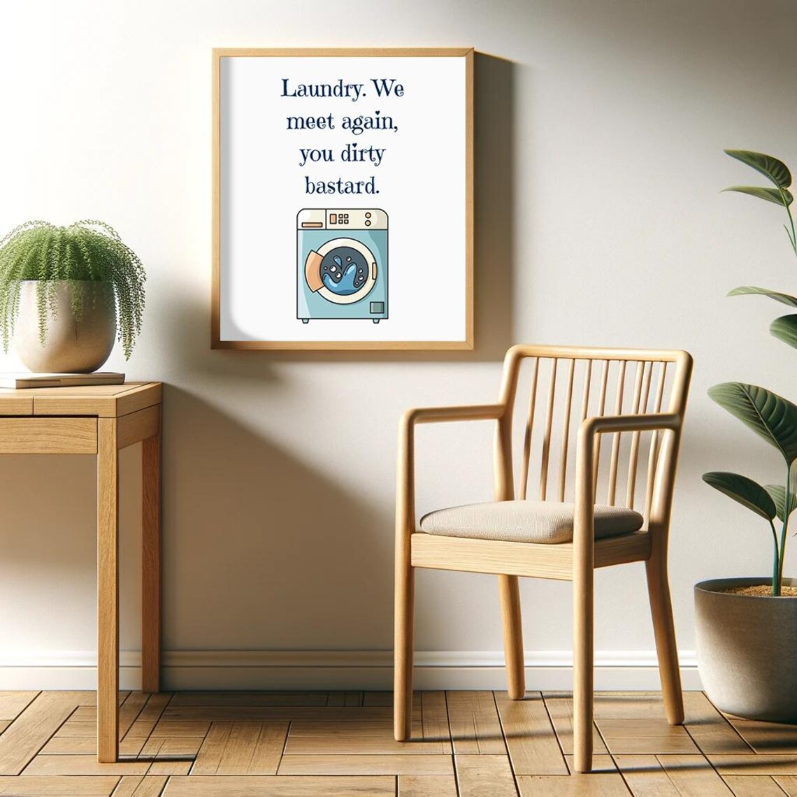 Laundry We Meet Again You Dirty Bastard Poster Funny Saying Retro Wall Art - Image 2