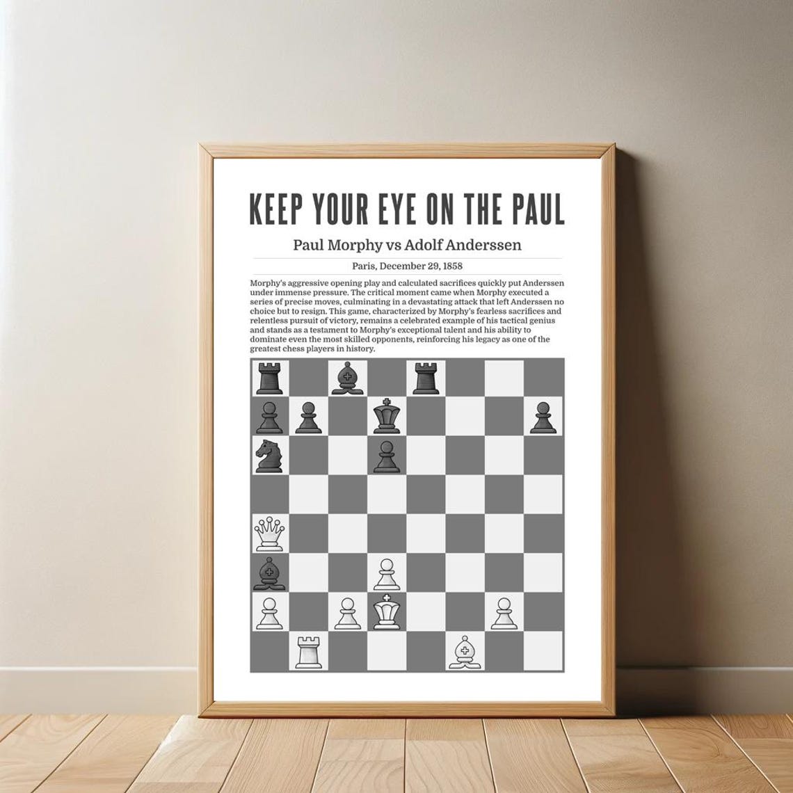 Keep Your Eye on the Paul Morphy vs Adolf Anderssen Chess Poster