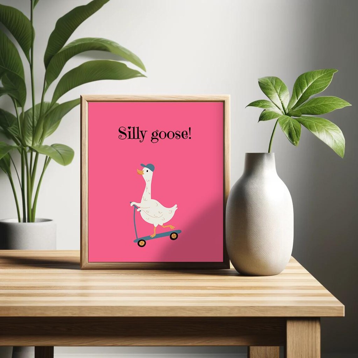 Silly Goose Poster Funny Saying Retro Wall Art