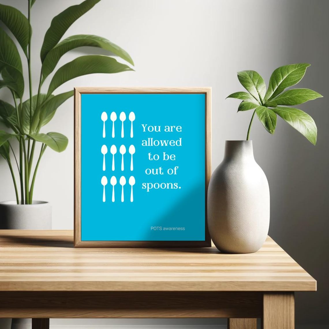 Out of Spoons Awareness Retro Wall Art Print